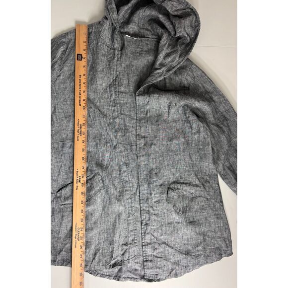 Elliott Lauren Women's Linen Hooded Jacket Gray Size XS - Picture 7 of 8